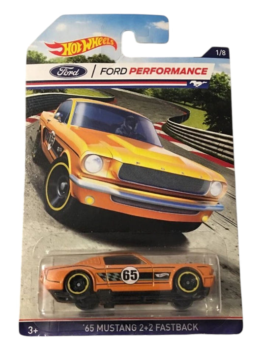 HotWheels Ford performance 65 mustang 2+2 Fastrack imported mainline card art 1:64