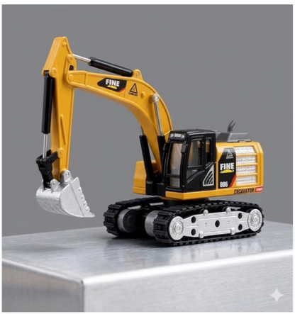 Mini Alloy RC Crawler Excavator with 2.4GHz Remote & App Control, LED Lights, Speed Adjustment, 2WD & Rechargeable Battery 1:64 Scale