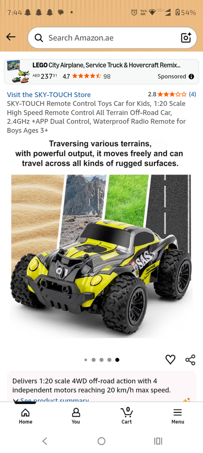 Epoch Racing 1:20 Scale RC Off-Road Buggy – 2.4GHz Remote Control Car, APP Control Full Function, Car