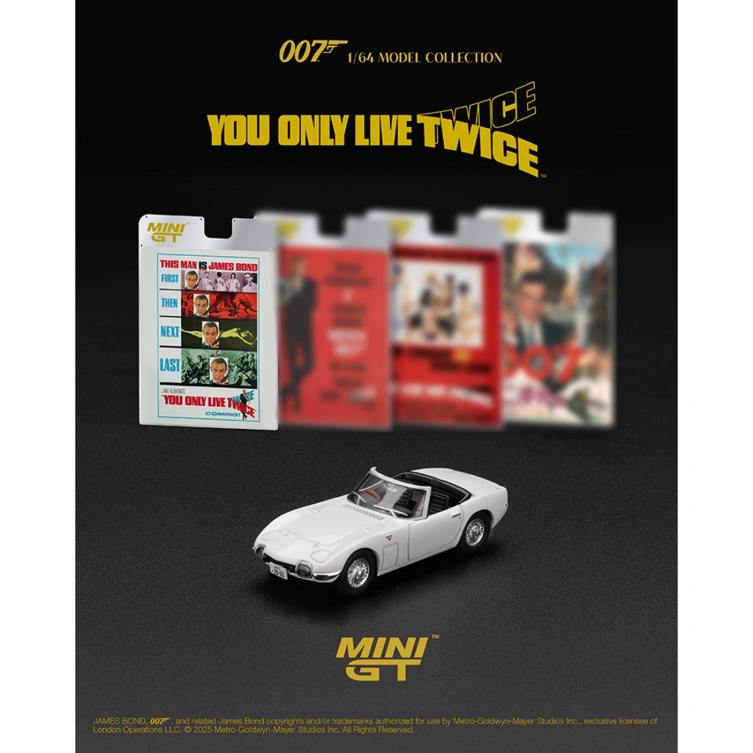 Mini GT (915) Toyota 2000GT Roadster 007 Series You Only Live Twice English Blister 1:64 Scale Diecast Model