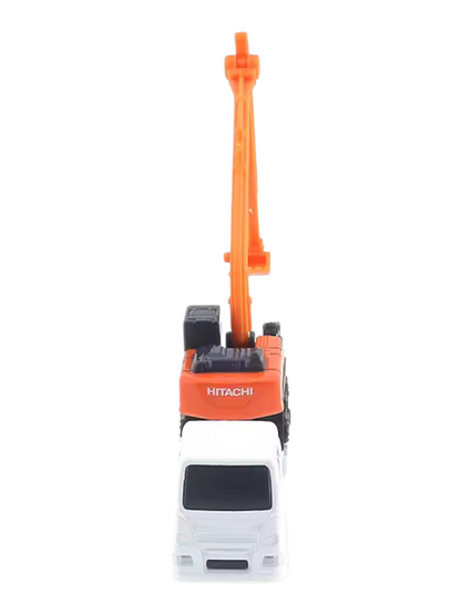 Takara Tomy Tomica Hitachi Construction Machinery Super Long Front Excavator ZX210-7 SLF and Transporter No 143