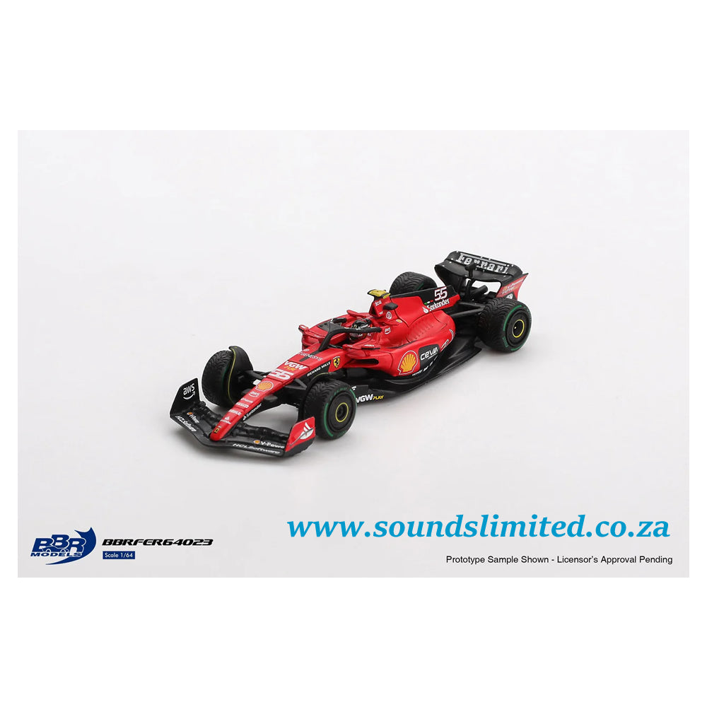 BBR Ferrari SF-23 55 C Sainz 2023 Monaco GP ( code- BBRFER64023 ) Imported 1:64 Scale BBR Mini GT