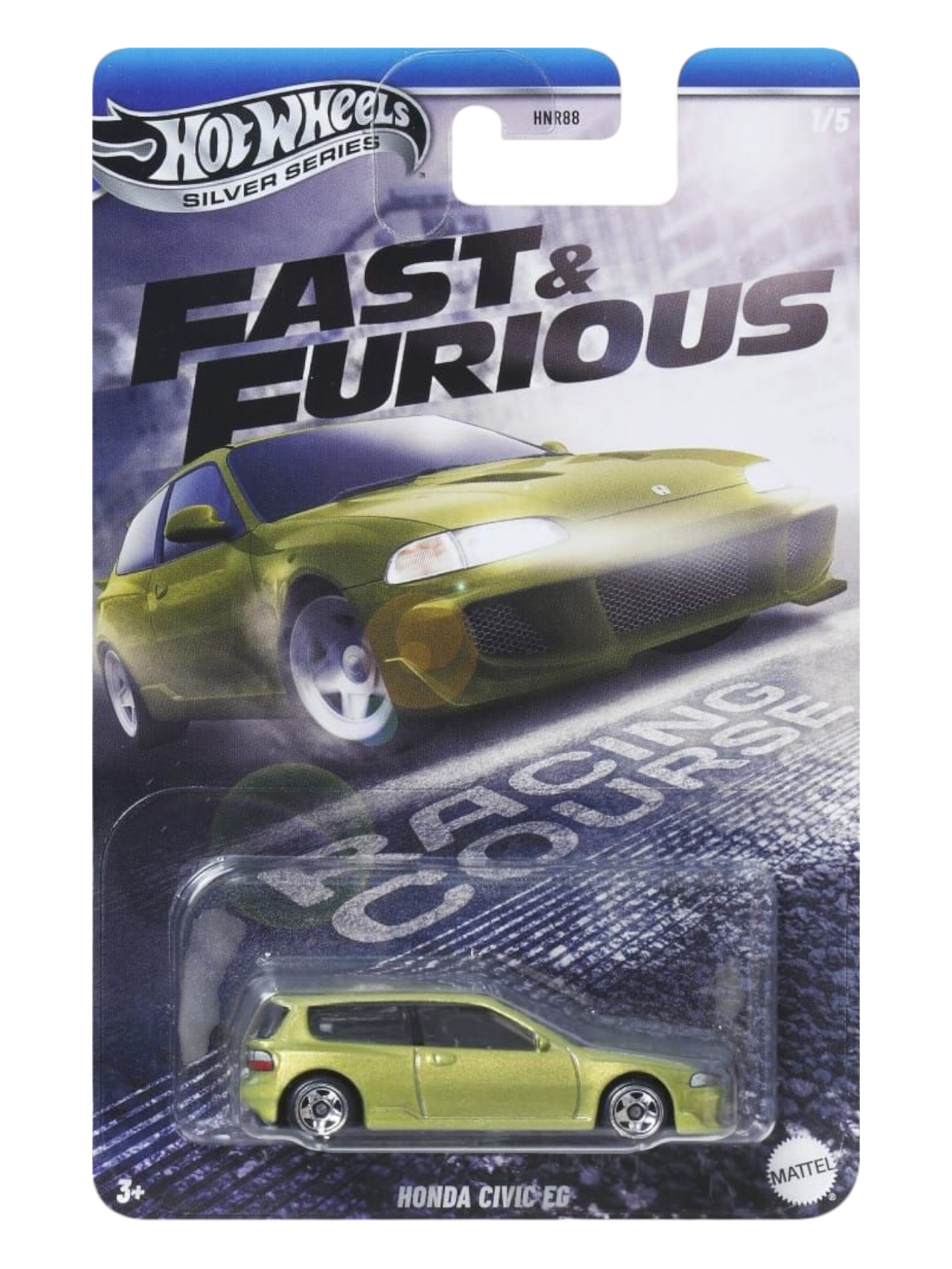 HotWheels Silver Series Fast and Furious Racing Course Honda Civic EG Imported Mainline Card Art 1:64 Scale