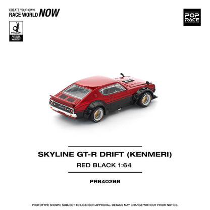 ( PR640266 )POP Race KPGC110 KENMERI REDBLACK Diecast Model 1:64 Scale