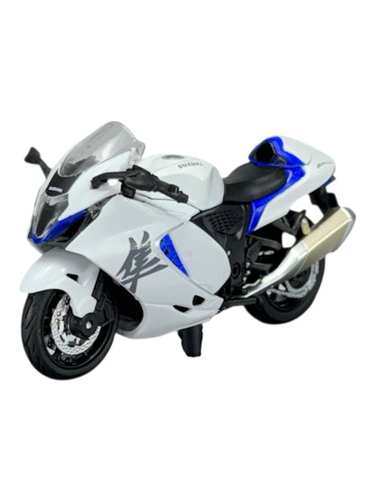 Suzuki Hayabusa Diecast Model Imported 1:18 Scale White/Black Motorcycle