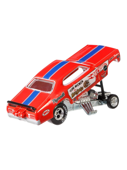 HotWheels Car Culture Team Transport Plymouth Duster Funny Car Retro Big #5 Imported 1:64 Scale