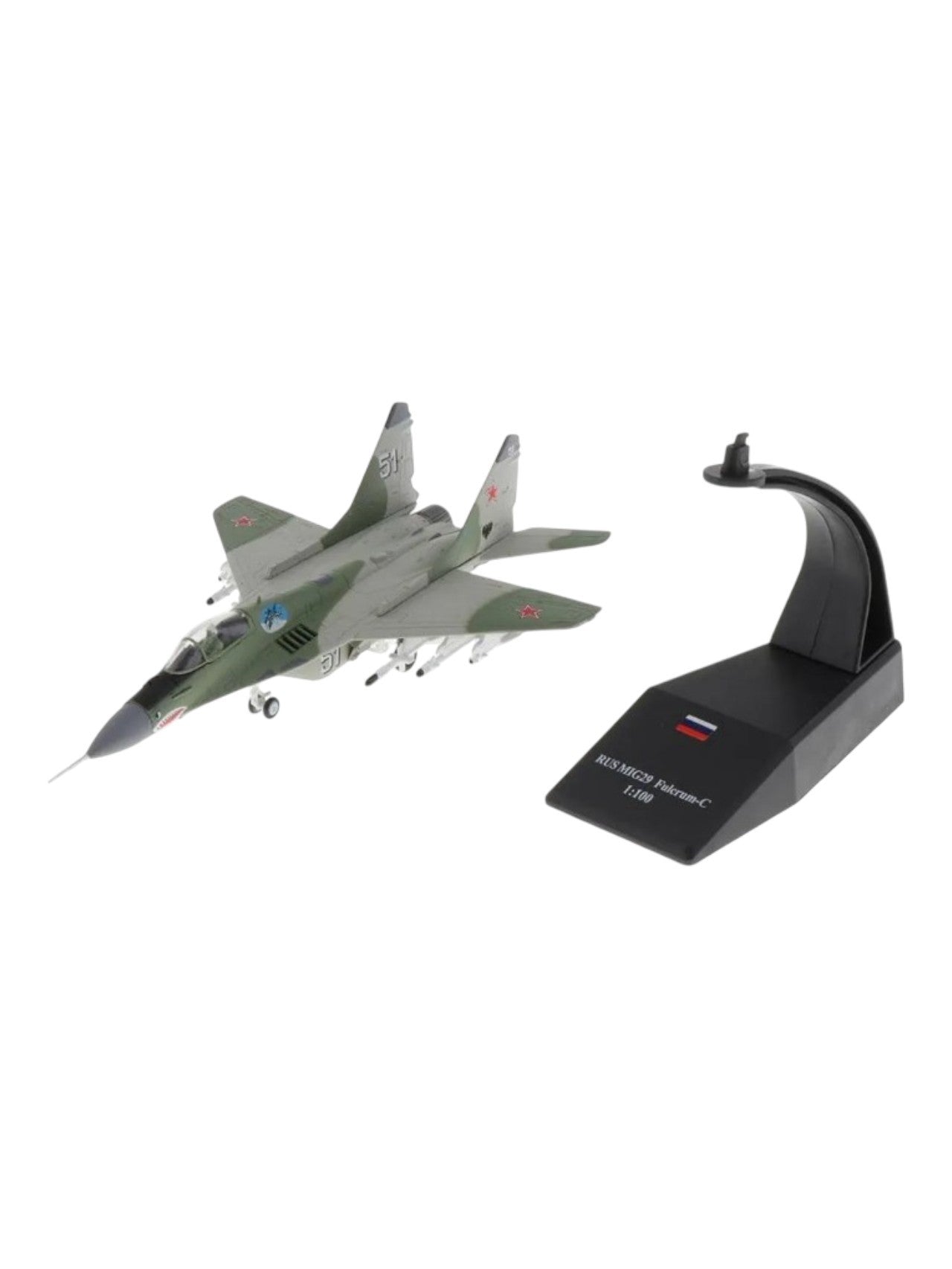 Russian MIG-29 Fulcrum C 1:100 Scale Diecast Military Aircraft Model | Fighter Jet Collectible code 2001