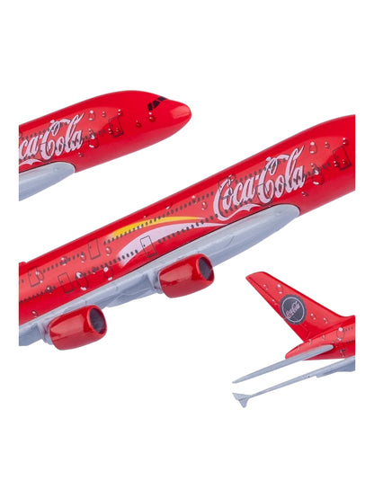 Aircraft Coca-Cola Airbus 380 Airplane Diecast Metal (No.108) Display Stand 16cm Scale
