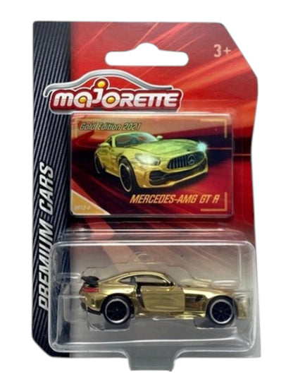 Majorette Gold Edition 2021 Mercedes-AMG GT R Die-Cast Model Car Imported Premium (Gold Finish) 1:64 Scale