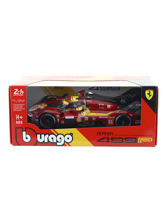 Bburago Ferrari 499p No. 51 24H Lemans Imported 1:24 Scale die-cast Model (Acrylic Case)