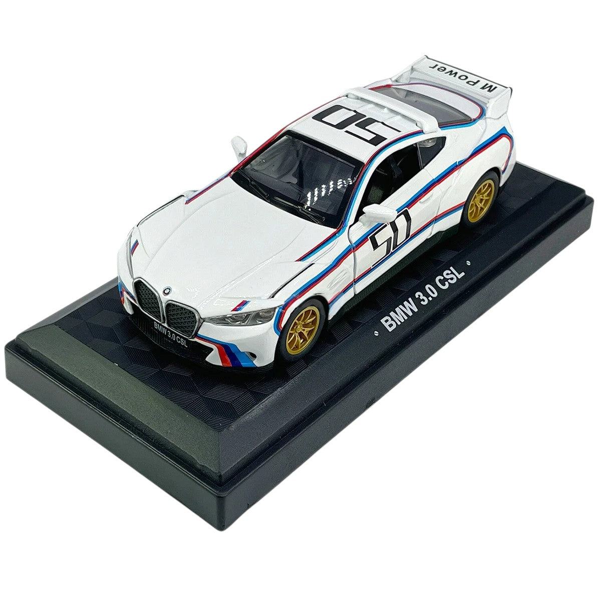 CCA 'BMW 3.0 CSL Diecast matel Door open Detailing the Car 1:42 Scale With Acrylic Protecter