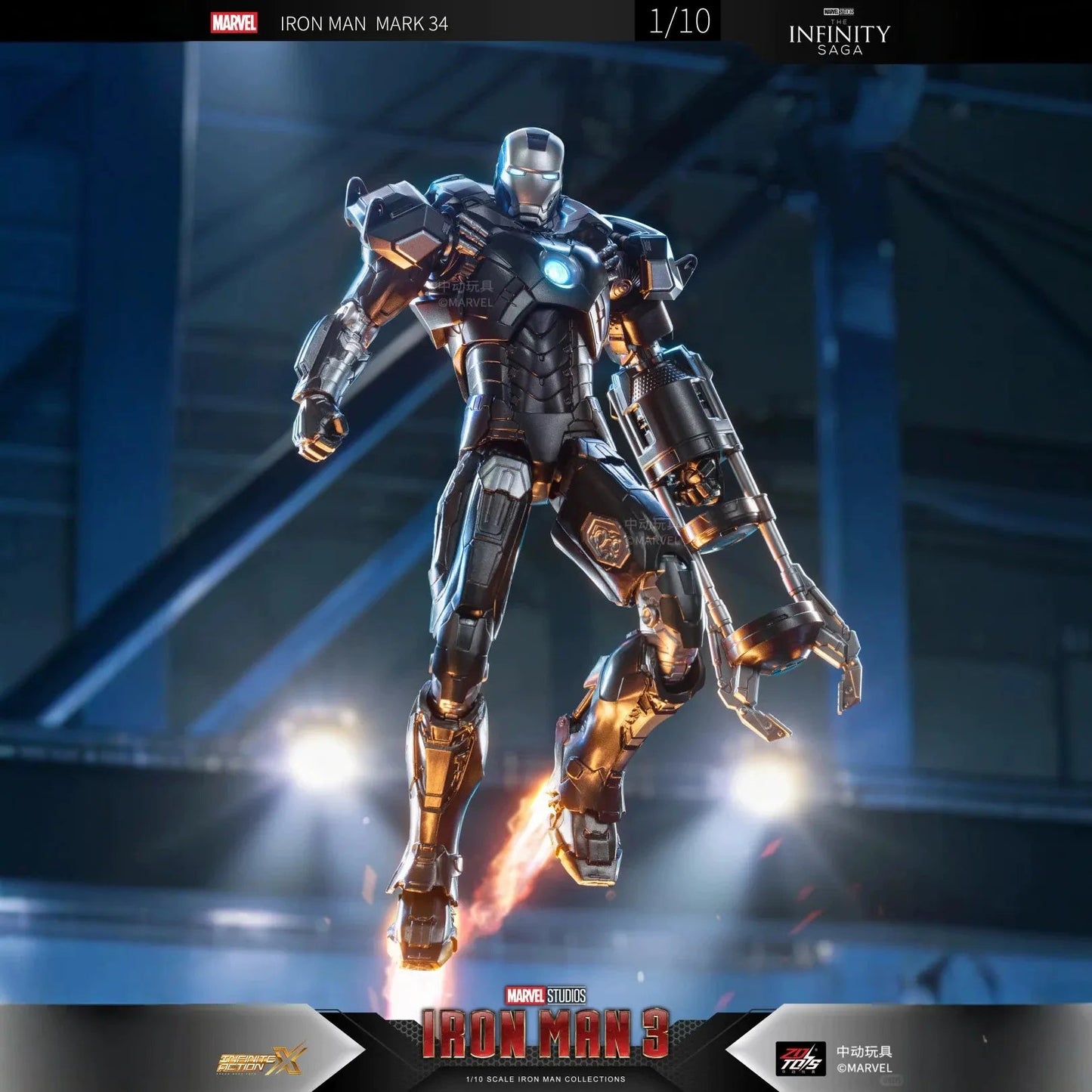 ZD Toys Marvel Studios The Infinity Saga 'Iron Man 3 No.34 XXXIV 1:10 Scale Action Figures