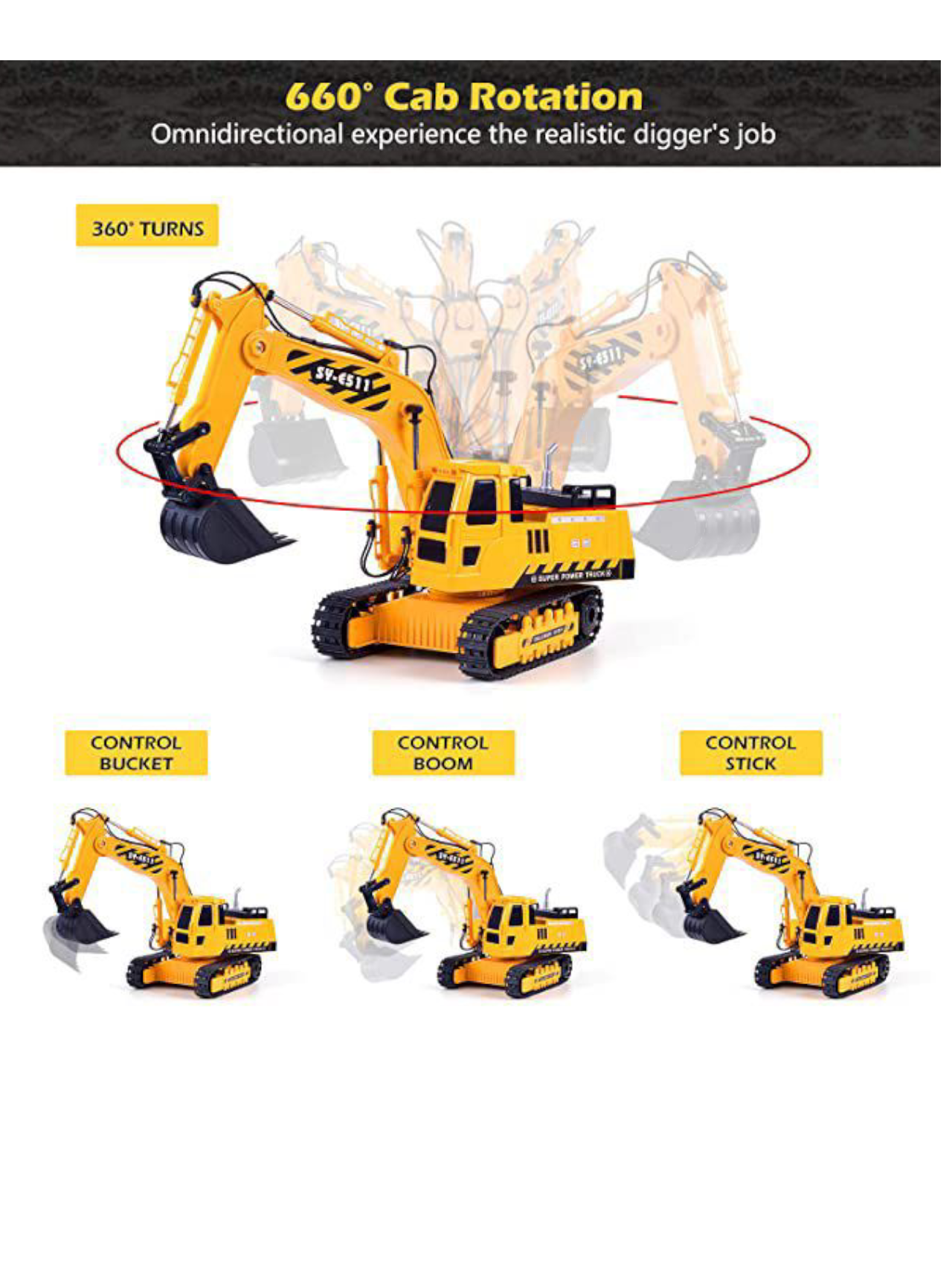Remote Control (RC) Excavator 1:20 Scale