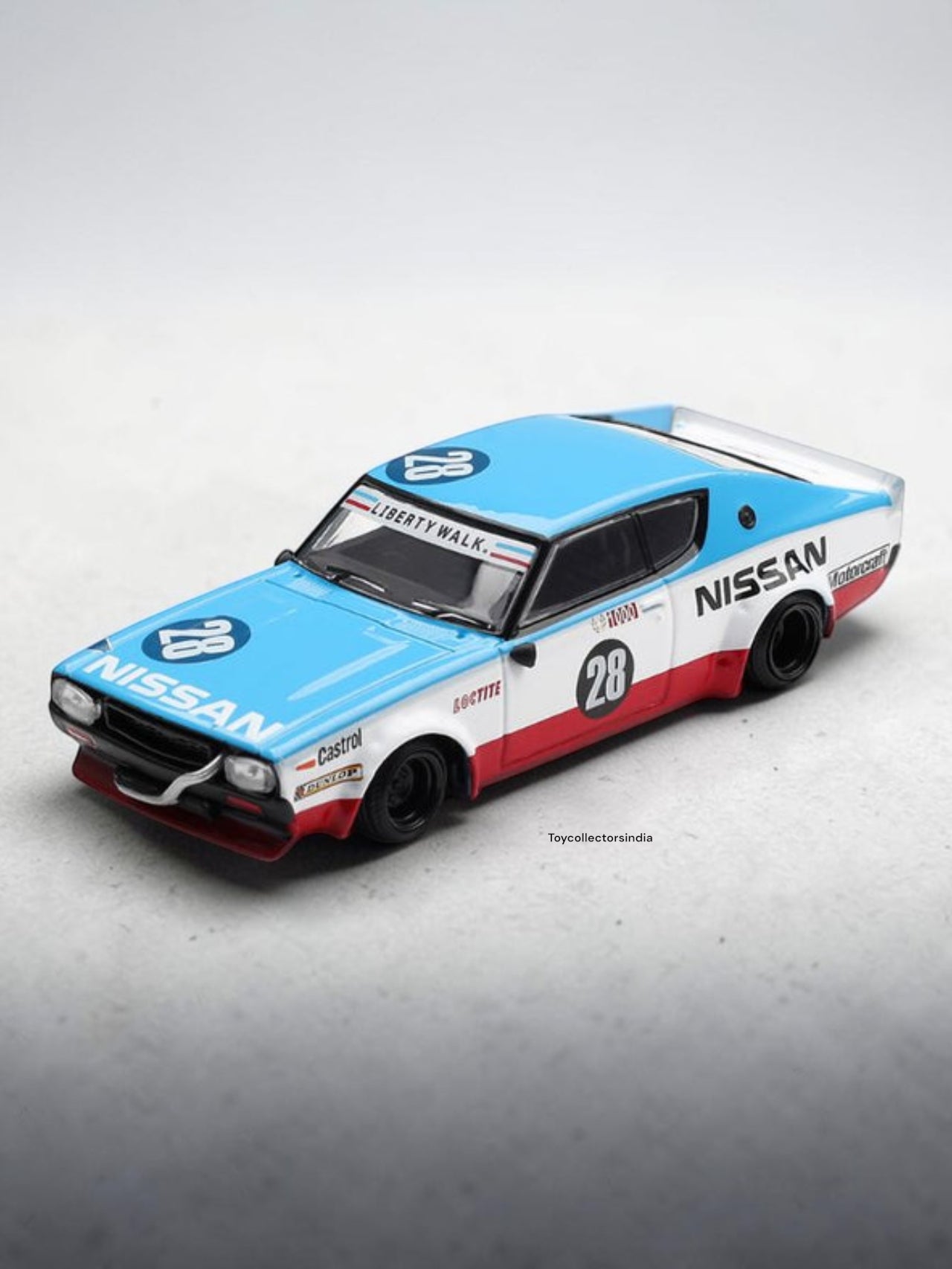 Mini GT Blister #1212: Nissan Skyline Kenmeri Liberty Walk Nissan Racing '75 Concept Imported 1:64 Scale