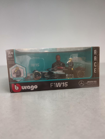 Bburago 2023 Mercedes-AMG W15 No.44 Lewis Hamilton 1:24 Scale diecast Racing Car Formula One