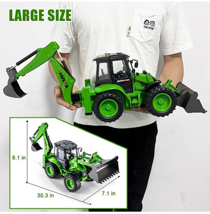 HUINA RC Backhoe Loader Excavator – 9 Function Remote Control Construction Vehicle 1:14 Scale