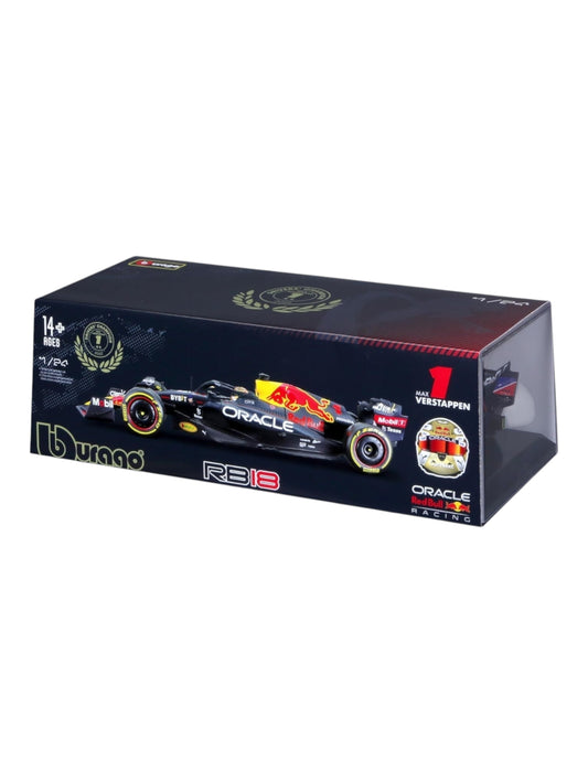 Bburago Formula 1 (F1) Oracle Redbull Winner Abu Dhabi Grand Prix 2022 Max Verstappen 1:24 Scale ( Acrylic case damage car mint condition)