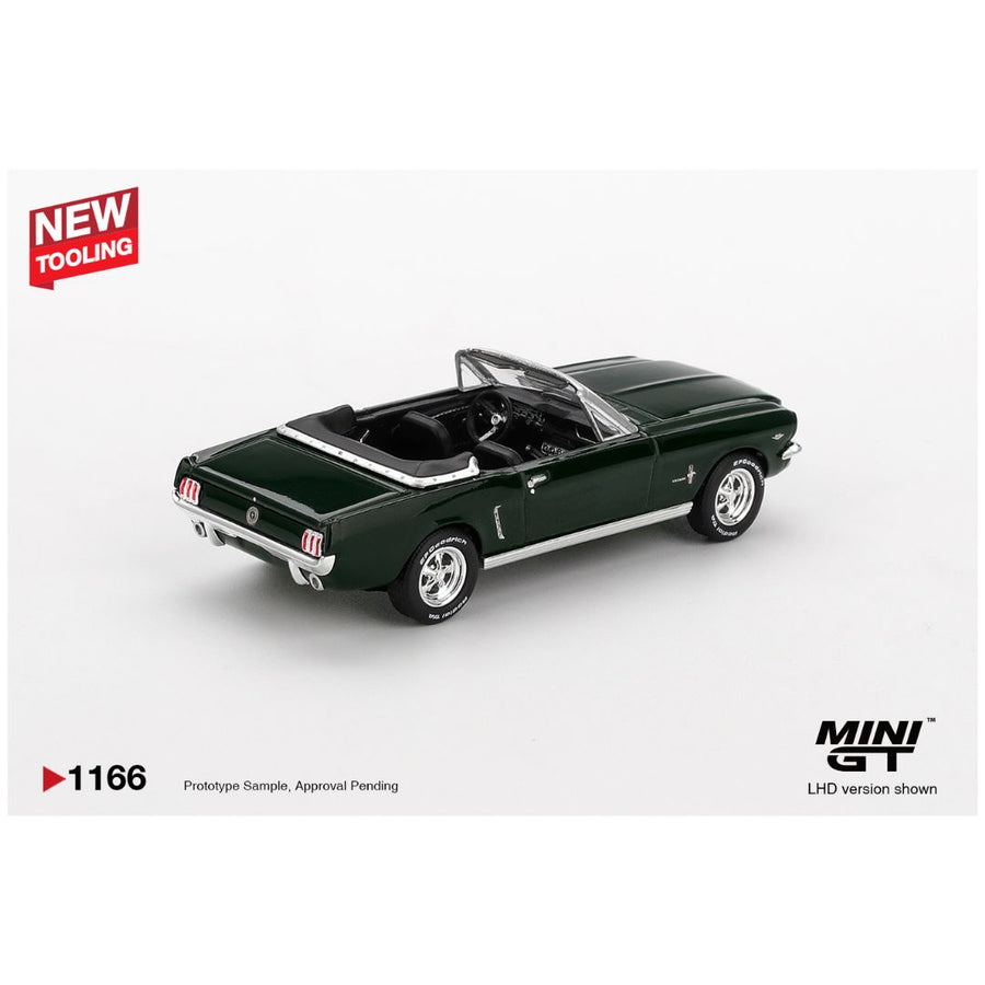Mini GT #1166: Ford Mustang Convertible 1964 Highland Green LHD 1:64 Scale
