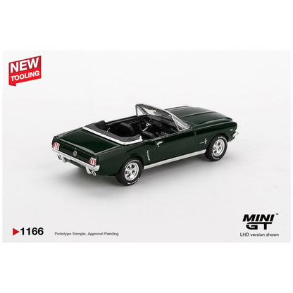 Mini GT #1166: Ford Mustang Convertible 1964 Highland Green LHD 1:64 Scale