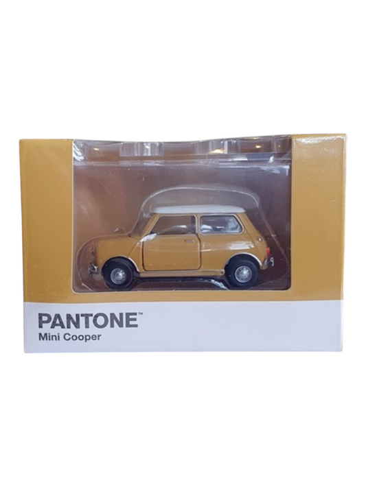 TINY PANTONE Mini Cooper Diecast Model Car – Premium Collectible Toy | Classic Vintage Design | 1:50 Scale Model Display Car