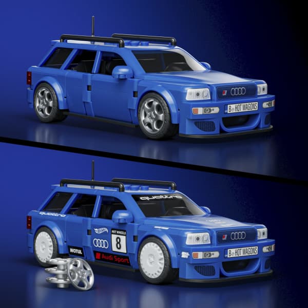 HotWheels 94 Audi Avant RS2 Building Set 10+253 Pcs Exclusive Metal Car 1:32 Scale (box damaged)