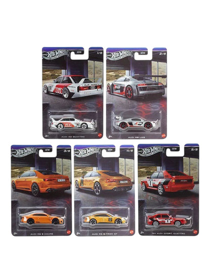 Hotwheels Silver Series "Audi Collection – Mainline Card Art 1:64 Scale Diecast Set