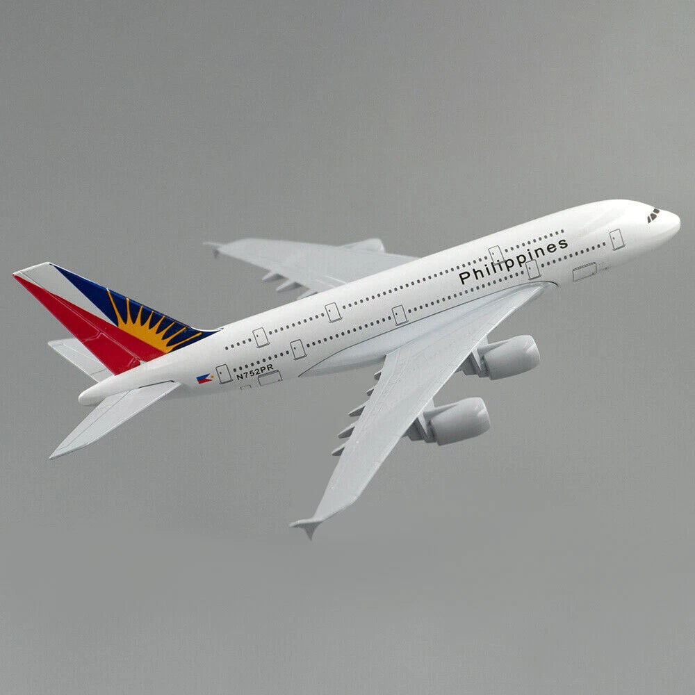 Aircraft Model 1:400 A380 Philippine Airlines Airplane Model Alloy Diecast Plane Ornaments 16cm (Code 103)