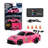 YEGAO Roxy Porsche 1:64 Mini RC Alloy Sports Drift Car 2.4GHz Remote Control Car | Pink Die-Cast Racing Car with Controller