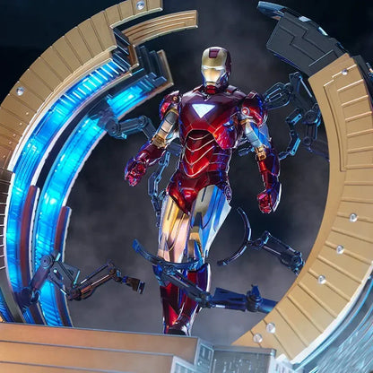 ZD Toys "Marvel Iron Man MK6 Action Figure with Suit-Up Gantry – 10th Anniversary Edition Iron Man Collection 1:10 Scale