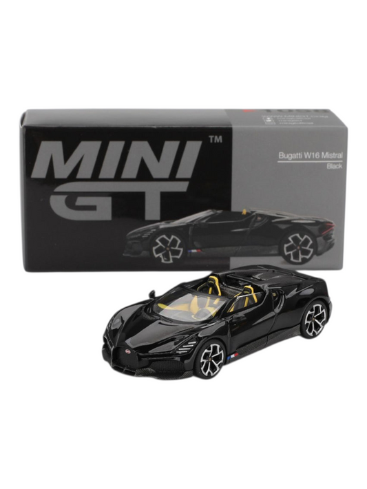 Mini GT 1058: Bugatti W16 Mistral Black 1:64 Scale