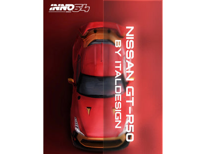 INNO64 Nissan-R50 GT-R by ITALDESIGN 1:64 Scale diecast Model IN64-R50-RED