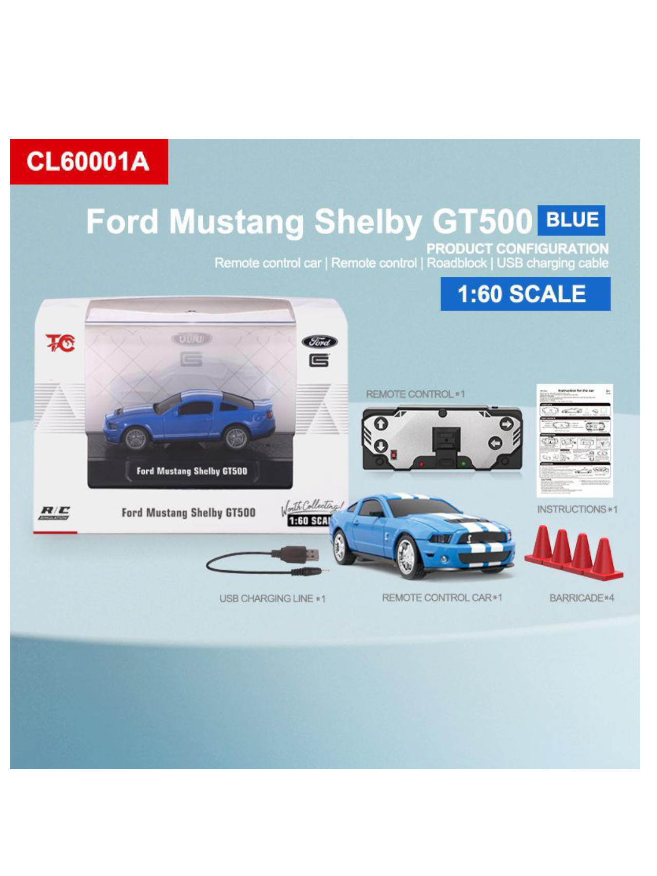 Ford Mustang Shelby GT500 1:60 Scale Remote Control (RC)