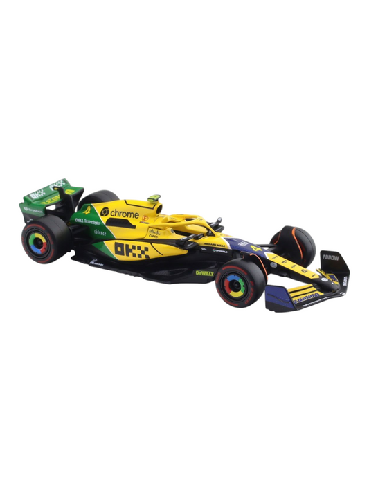 Bburago Formula 1 (F1) MCLAREN MCL38 2024 Lando Norris-Monaco GP 1:43 Scale Model with Acrylic Case