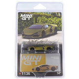 Mini GT #1136: Lamborghini Revuelto Verde Gea Matte 1:64 Scale Box And Blister