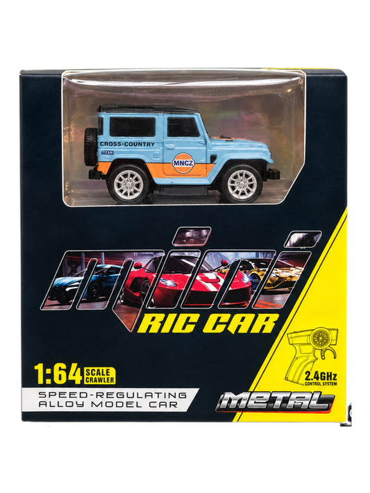 Metal 1:64 Scale RC Car – Metal Alloy Body | 2.4GHz Remote Control | Type-C Rechargeable | Speed-Regulating Model Car