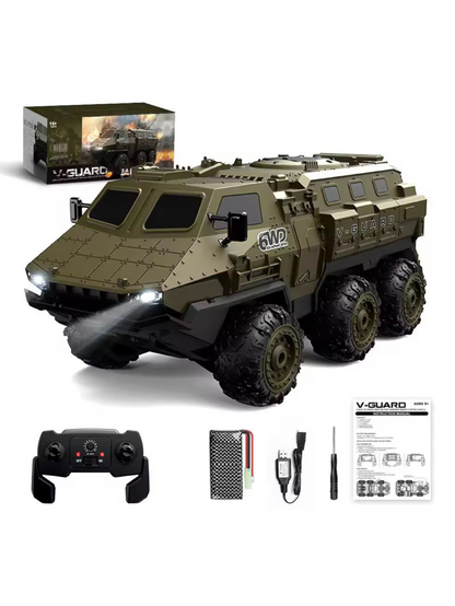 V-Guard Six-Wheel Drive Military Armored Remote Control (RC) Vehicle 1:16 Scale