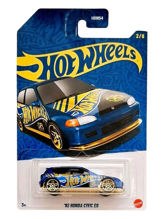 HotWheels 2025 58th Anniversary Series 92 Honda Civic E6 Imported Mainline Card Art 1:64 Scale