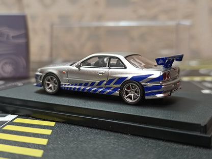 Nissan Skyline GT-R R34 C-West Imported 1:64 Scale