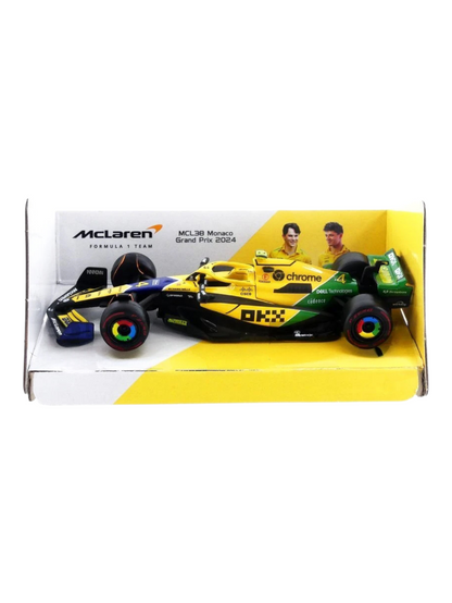 BBURAGO– MCLAREN MCL38 – Monaco  Grand Prix 2024 (f1) drawing oscar Piastri / lando Norris 1:43 Scale bburago- 18-38214