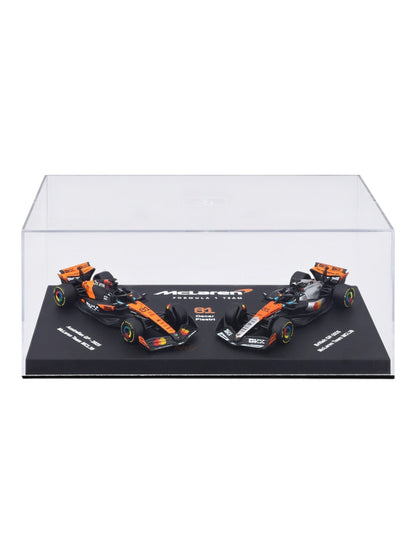 Bburago (18-58019P) Mclaren Formula 1 Team No.81 Oscar Plastri Australian Gp-2025 / British Gp-2025 Mclaren MCL39 Diecast Model Acrylic Protecter 1:64 Scale
