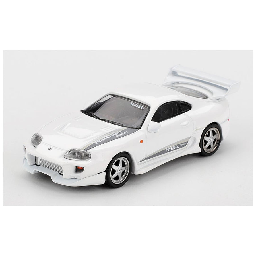 Mini GT #1104: Toyota Supra VeilSide Combat V-I White Imported 1:64 Scal Box And Blister