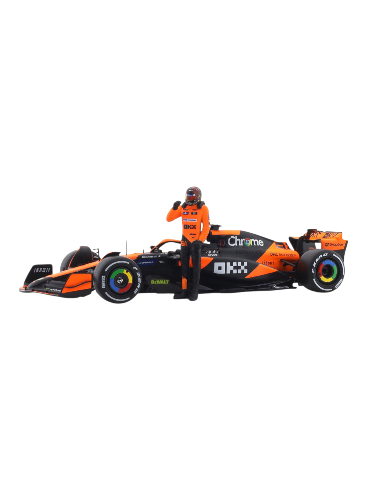 Bburago Formula 1 (F1) 2024 Mclaren MCL38 Miami Grand Prix Driver No-81 Oscar Piastri 1:24 Scale (With Figure)