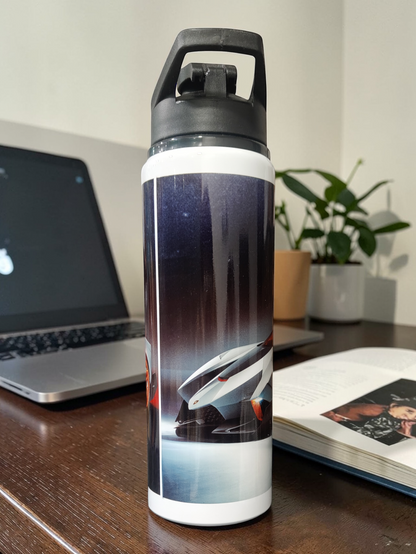 Water Bottle with Lamborghini Car Print-Stylish & Leakproof