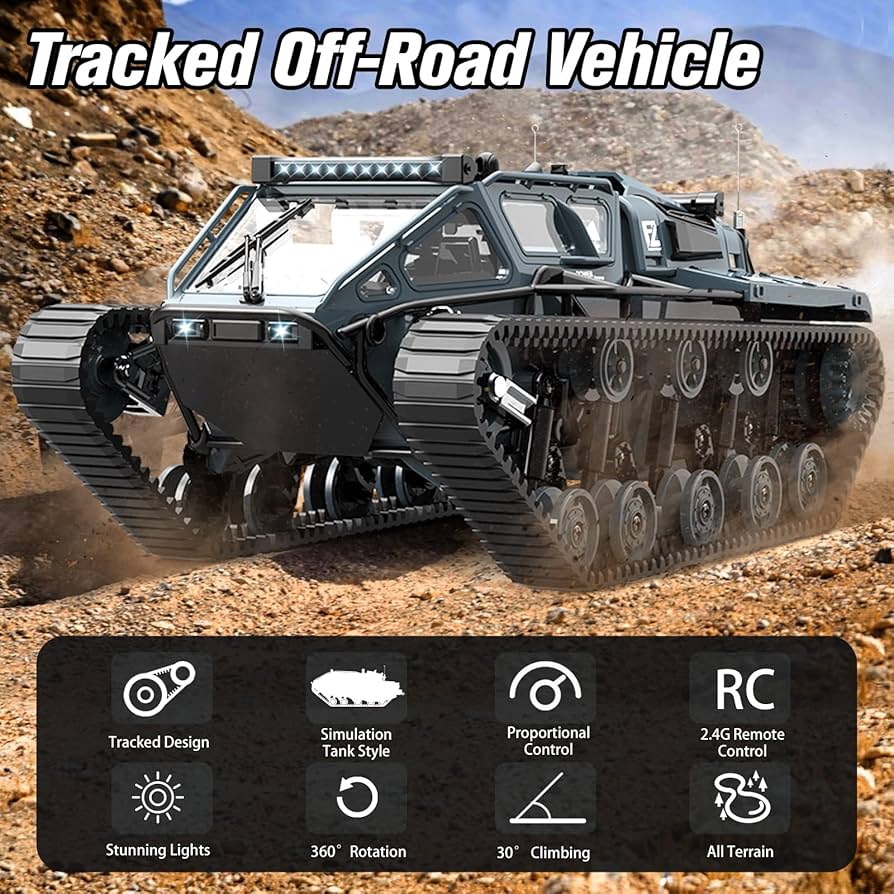 JJRC Ripsaw EV3-F4, 2.4Ghz Remote Control Crawler High Speed Tank, Off-Road RC Tracked Vehicles 360°Pirouette Drifting Car 2×1.5V Battery ( Not Included ),USB Charger included 1:16 Scale