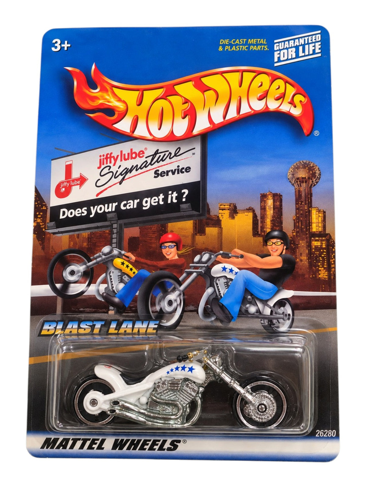 Hotwheels Important Old Card Art JIFFY LUBE Blast Lane™ Die-Cast Bike | Mattel wheels | 1:64 Scale