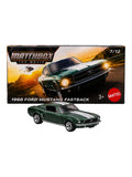 Matchbox Mainline 1968 Ford Mustang Fastback 1:64 Scale Diecast Model Car – Green Metal Body Collectible Toy Car