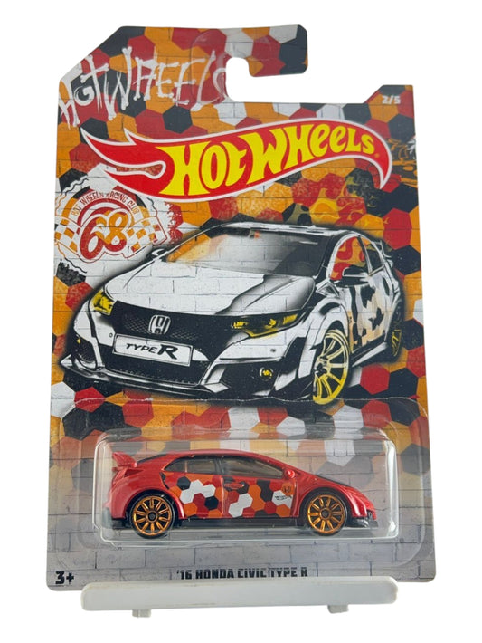 Hotwheels '16 Honda civic type r imported Card Art mainline 1:64 Scale