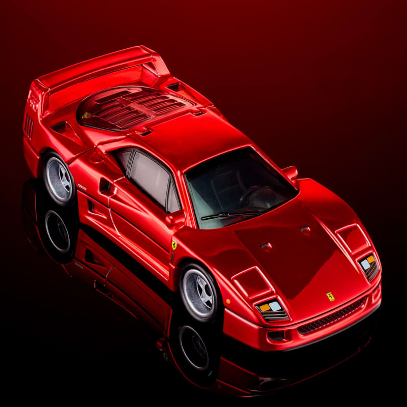 HotWheels RLC Ferrari F40 Sports Car With Diteling Diecast Model 1:64 Scale Color -Red Line Club Opening Rear Clamshell With Engine Detail And Front Bonnet Premium Car