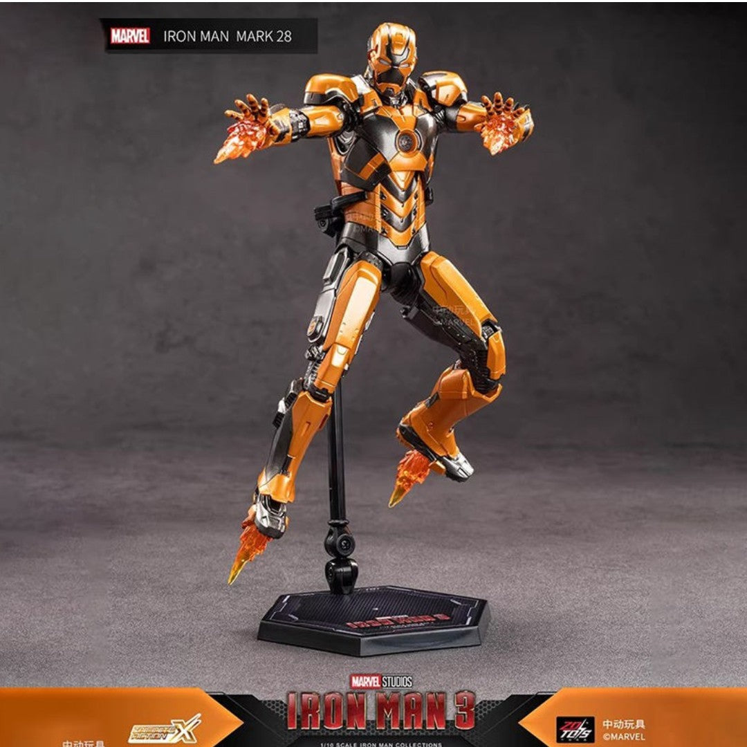 ZD Toys Marvel Studios Iron Man 3 Mark 28 (Jack) | 1:10 Scale 7-Inch Highly Articulated Action Figure (code-1906-28)