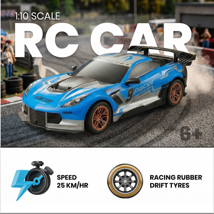 Joy Junction Mustang JOY Junction Mustang 1:10 Scale High-Speed RC Racing Car – 2.4GHz Remote Control Sports Car with Rechargeable Battery, LED Lights & Drift Performance